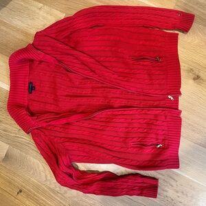 Tommy Hilfiger Bold Red Cable Cardigan